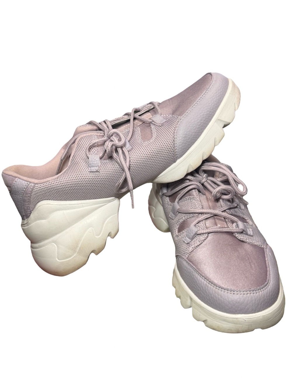 ☮️ ASOS Chunky Lace-Up Sneakers in‎ Dusty Lilac Purple lavender platform dad 90s